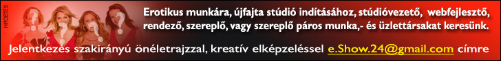 Erotikus munk�ra, �jfajta st�di� ind�t�s�hoz, st�di�vezet�, webfejleszt�, rendez�, szerepl�, vagy szerepl� p�ros munka,- �s �zlett�rsakat keres�nk. Jelentkez�s szakir�ny� �n�letrajzzal